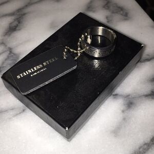 David Sigal stainless steel Greek Key pattern 9.75